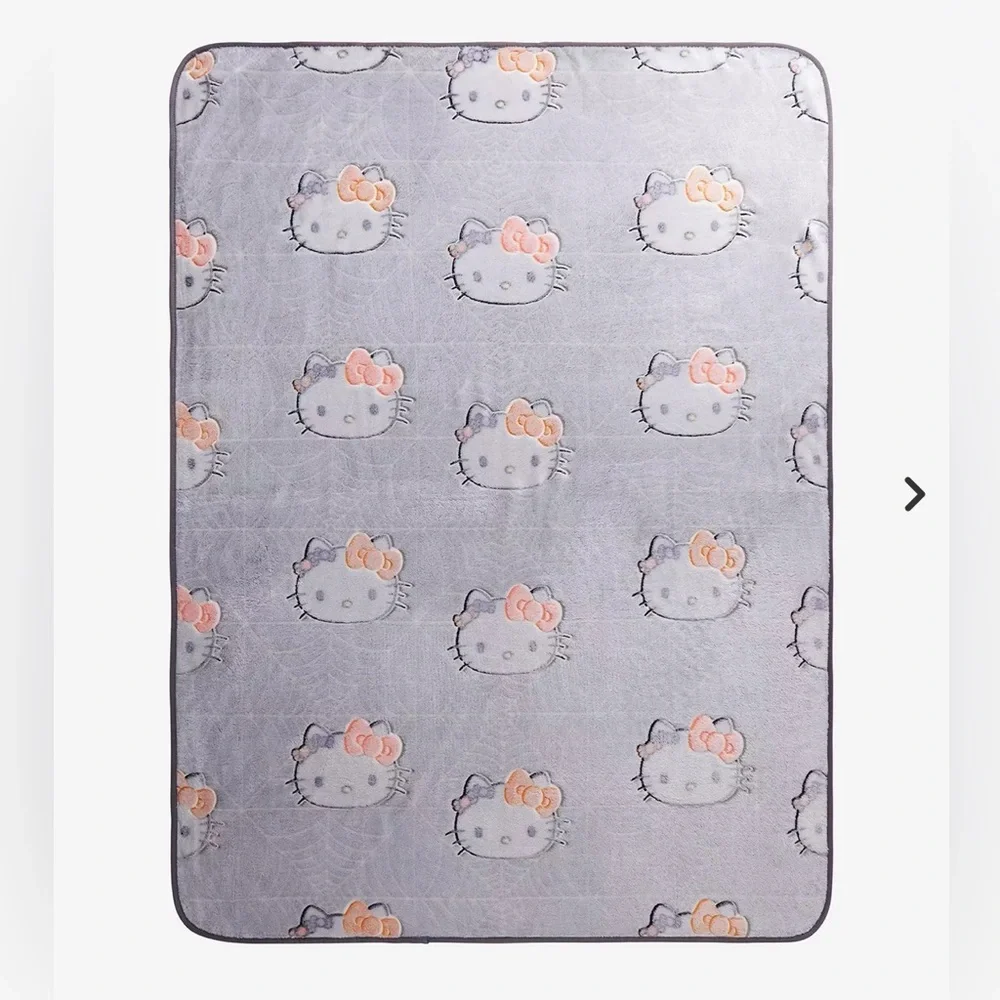 NEW 2024 Hello Kitty Halloween Blanket Throw Sanrio Grey 46 In x 60